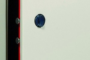 Le bouton d'une armoire de sécurité Viro.